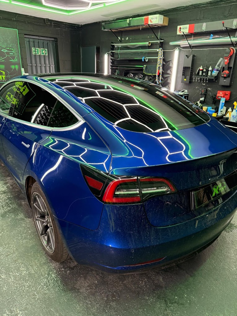 Blue Tesla tinted